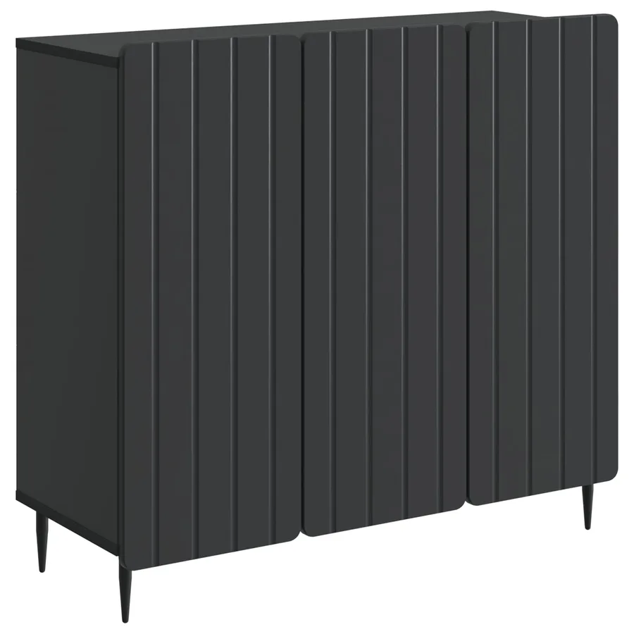 Buffet Noir 89 x 34,5 x 82 cm Bois d'ingénierie - 2