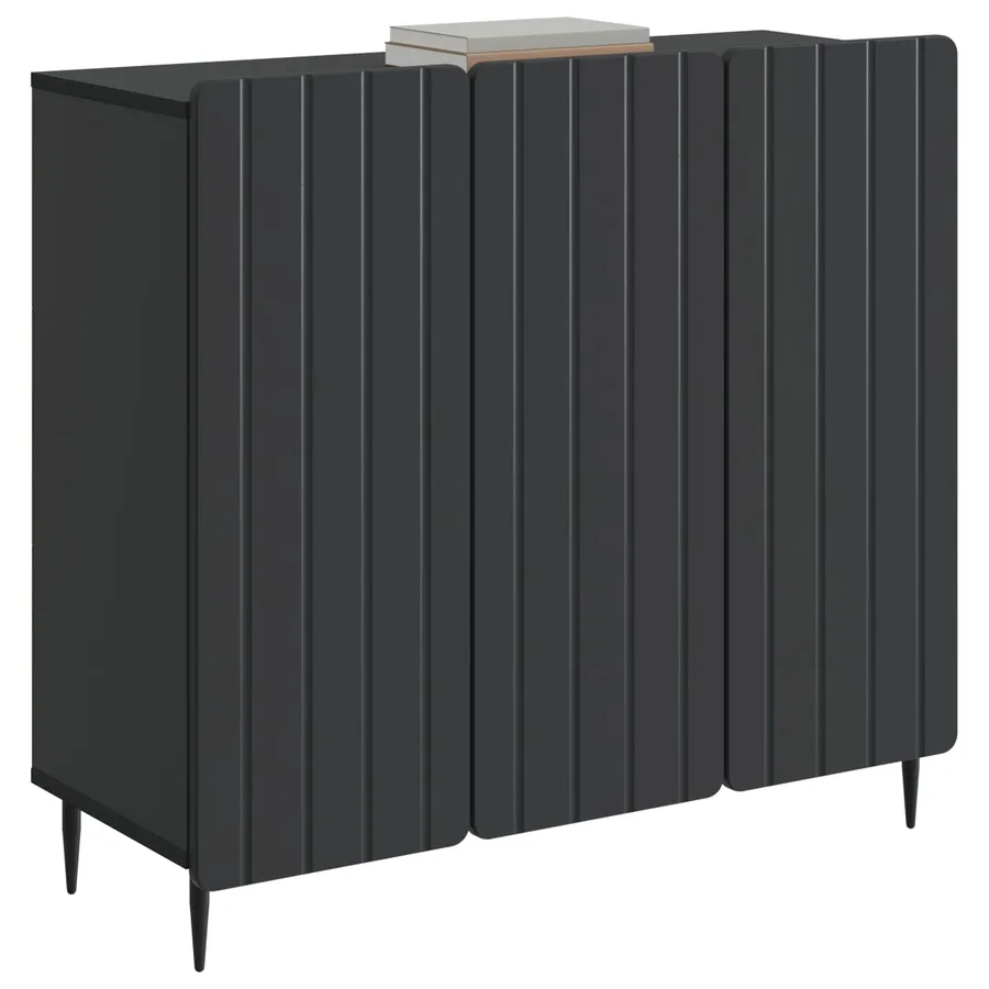 Buffet Noir 89 x 34,5 x 82 cm Bois d'ingénierie - 3