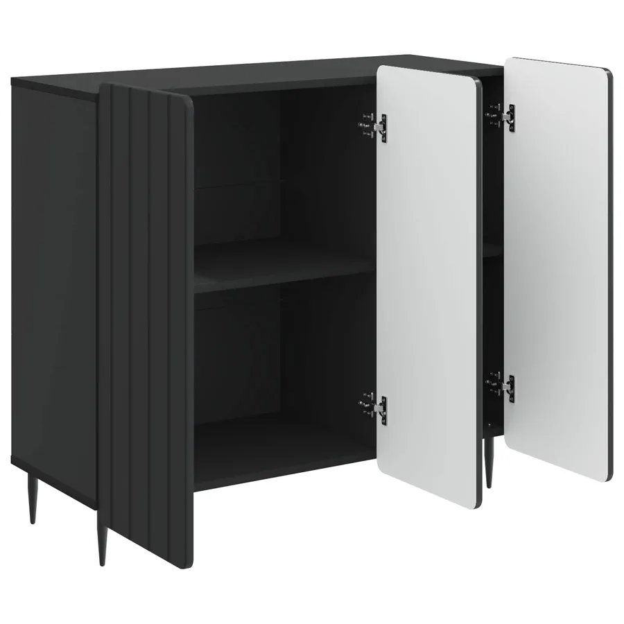 Buffet Noir 89 x 34,5 x 82 cm Bois d'ingénierie - 5