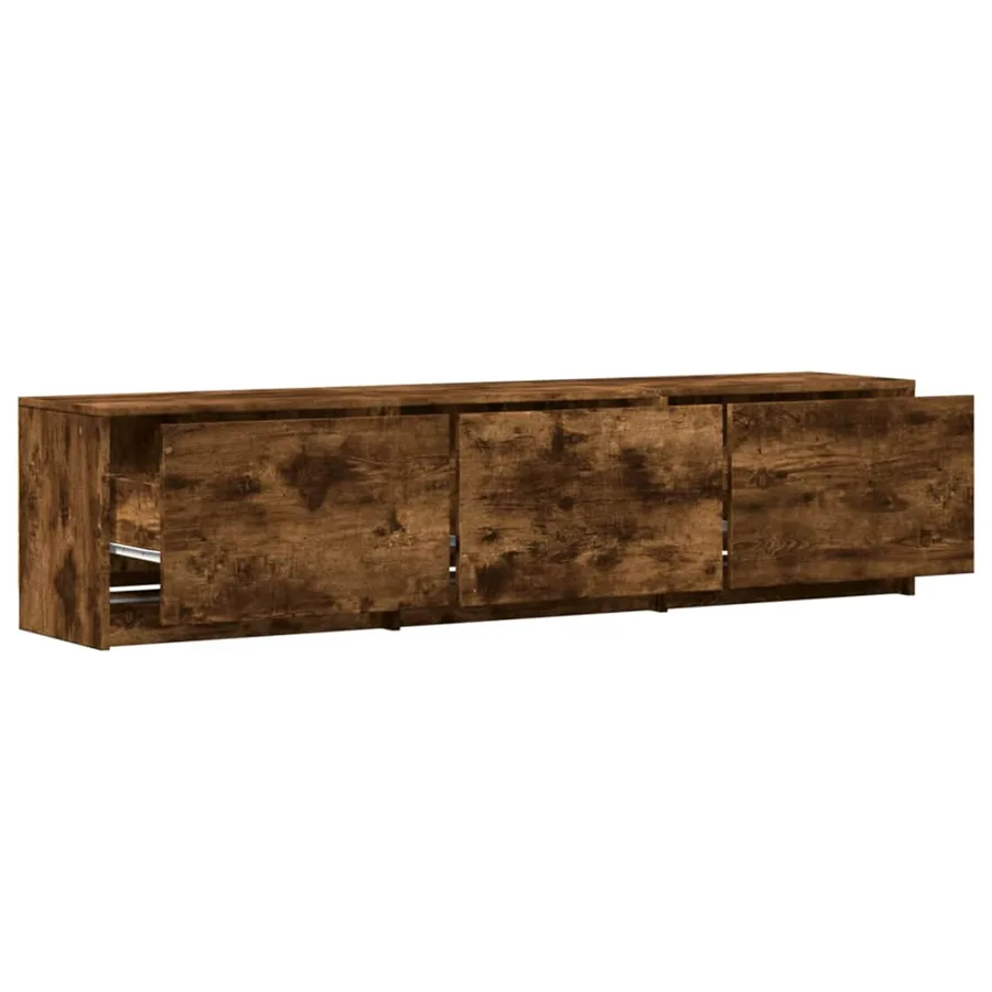 Meuble TV Chêne fumé 165 x 34 x 40 cm Bois d'ingénierie - 4