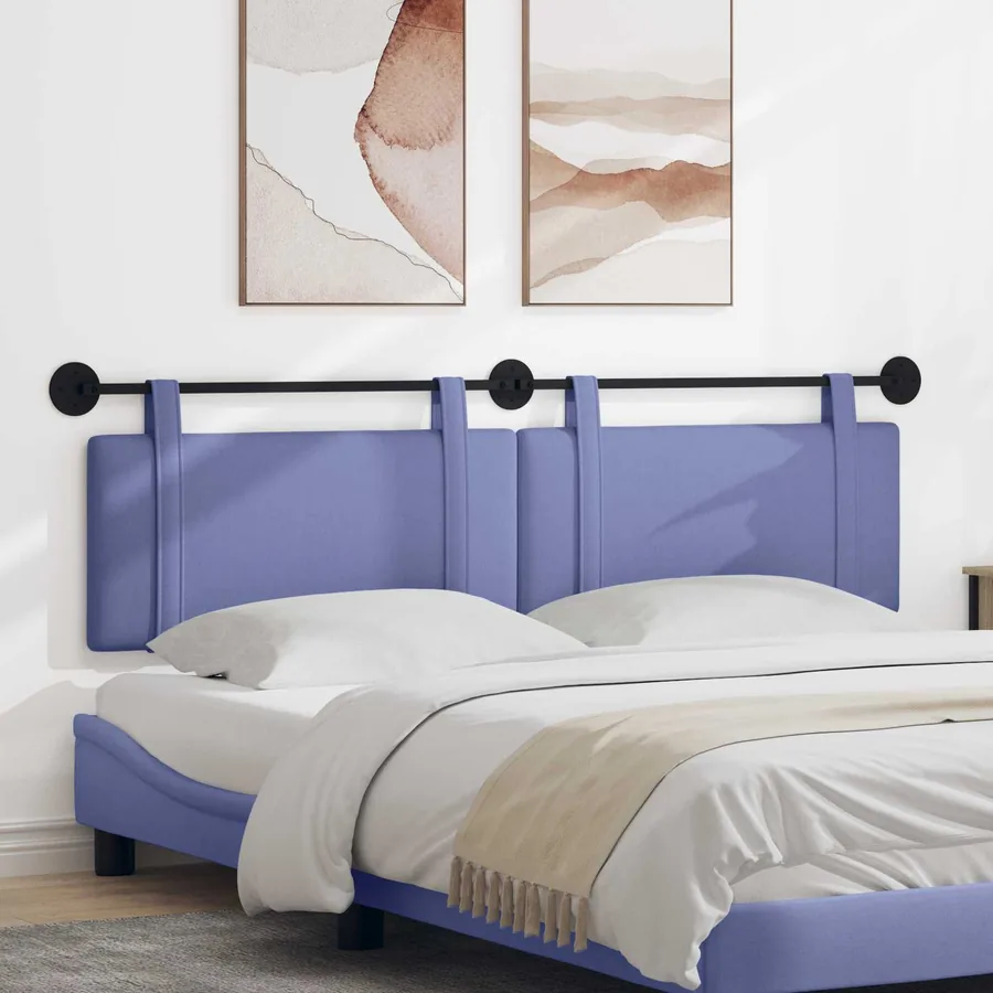 Tête de lit suspendue Bleu denim Tissu