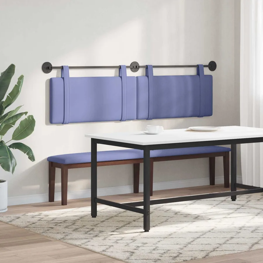 Tête de lit suspendue Bleu denim Tissu - 4