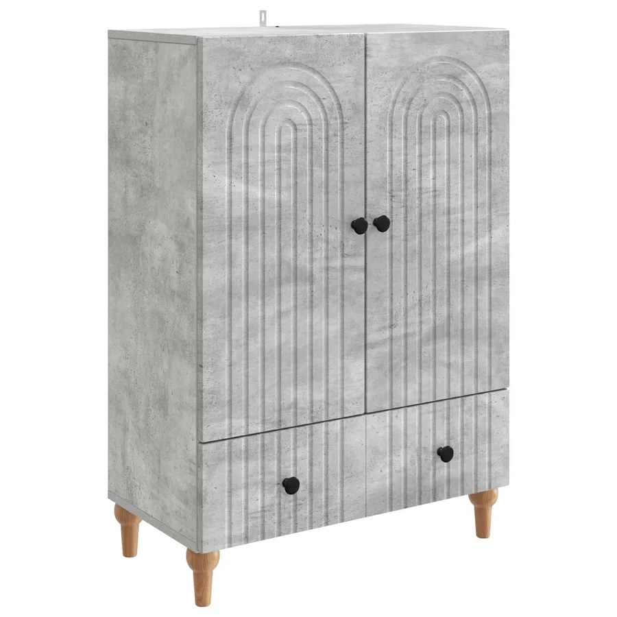 Buffet Gris béton 66 x 34,5 x 95 cm Bois d'ingénierie - 2