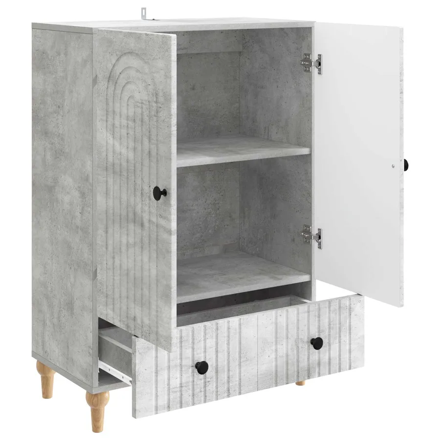 Buffet Gris béton 66 x 34,5 x 95 cm Bois d'ingénierie - 4