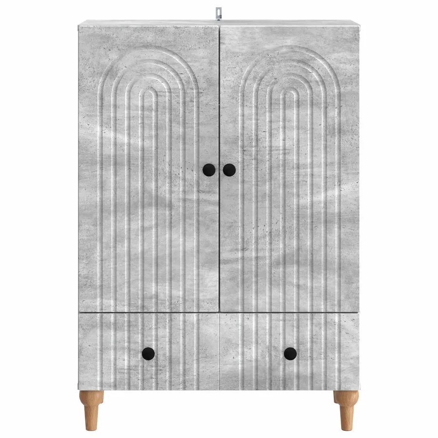 Buffet Gris béton 66 x 34,5 x 95 cm Bois d'ingénierie - 5