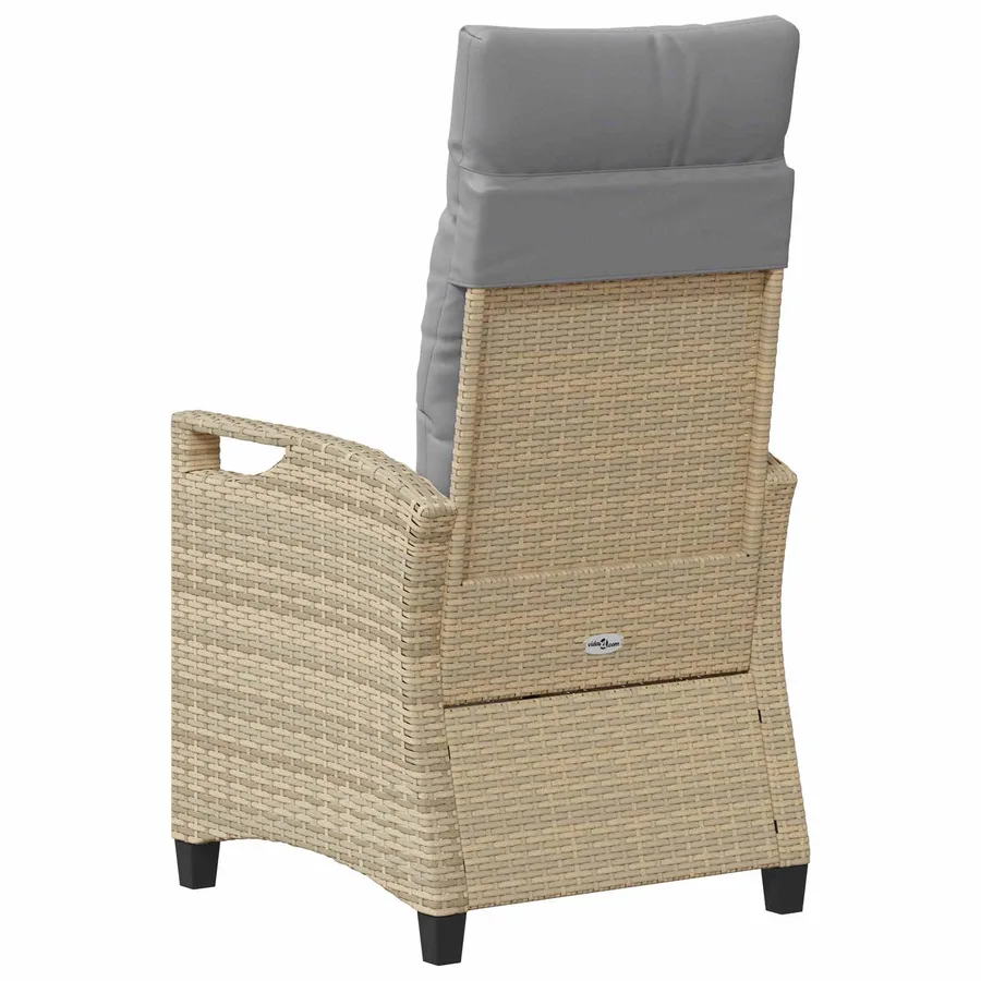 Chaise de jardin 2 pcs Beige et Gris clair 56 x 60 x 112 cm - 7