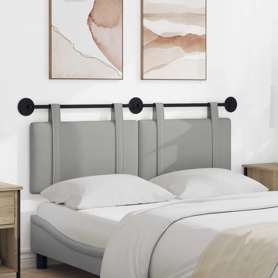 Tête de lit suspendue Gris nuage Tissu