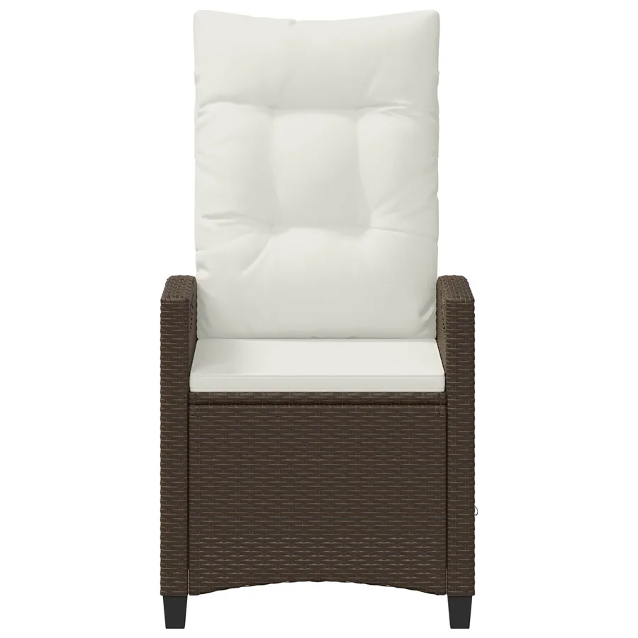 Chaise de jardin 2 pcs Marron et Crème 56 x 60 x 112 cm - 5