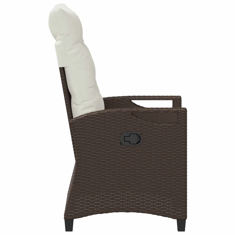 Chaise de jardin 2 pcs Marron et Crème 56 x 60 x 112 cm - 6