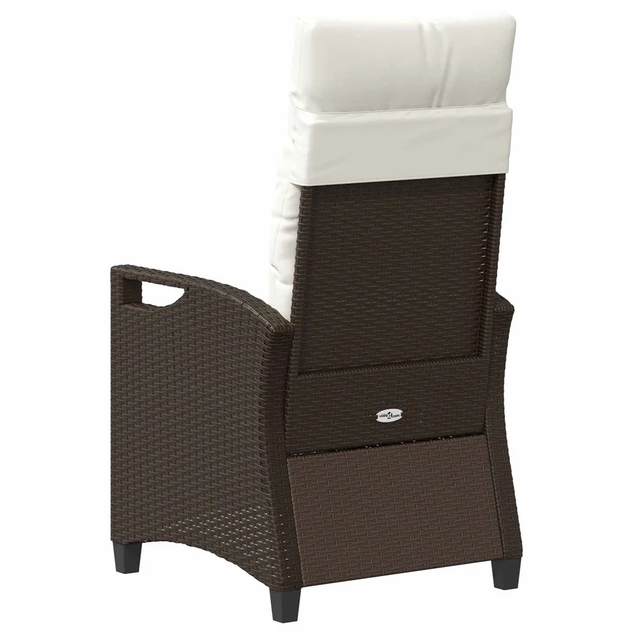 Chaise de jardin 2 pcs Marron et Crème 56 x 60 x 112 cm - 7