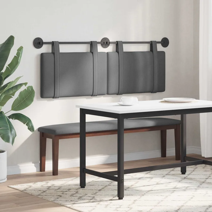 Tête de lit suspendue Gris foncé Tissu - 4