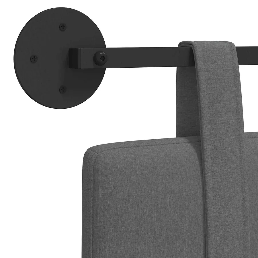 Tête de lit suspendue Gris foncé Tissu - 9