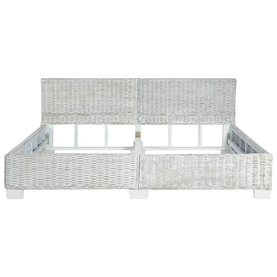 Cadre de lit sans matelas Gris Rotin naturel 180x200 cm - 3