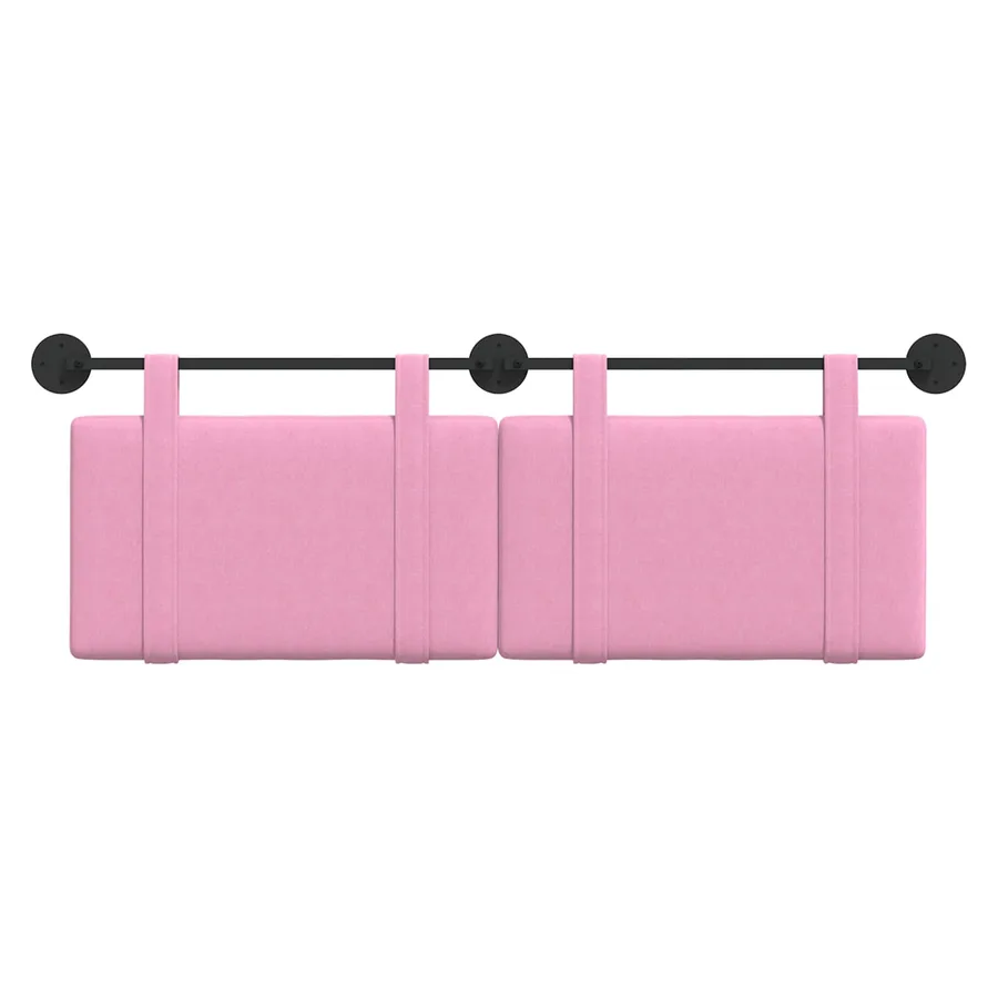 Tête de lit suspendue Rose tissu - 5