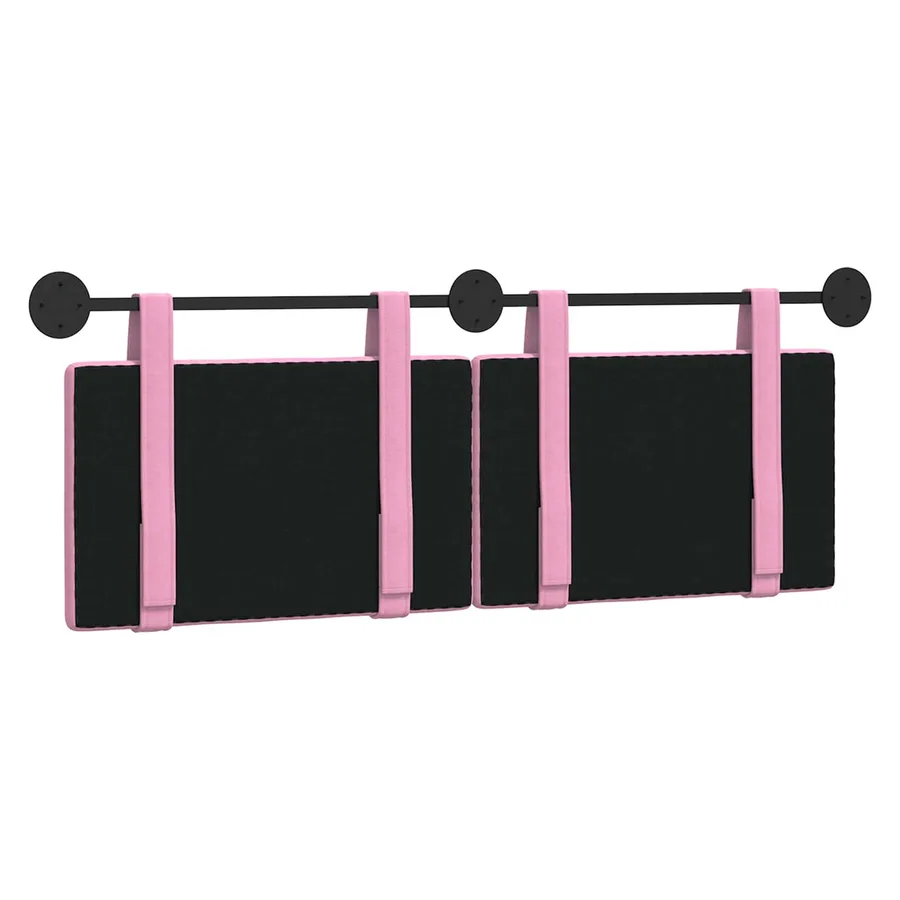 Tête de lit suspendue Rose tissu - 7