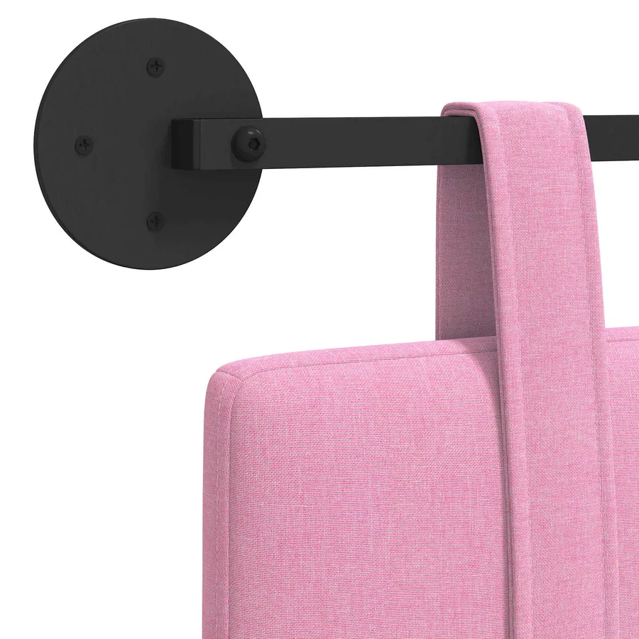 Tête de lit suspendue Rose tissu - 9