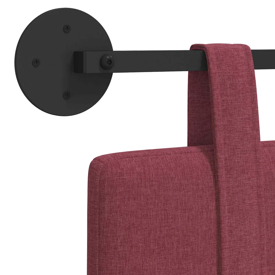 Tête de lit suspendue Bordeaux Tissu - 9