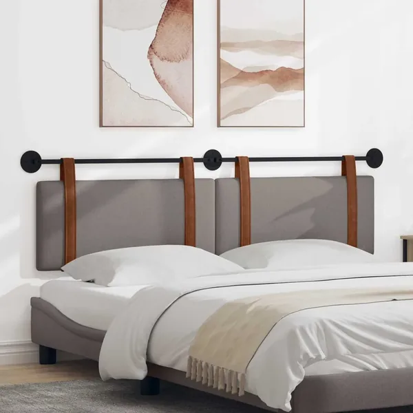 Tête de lit suspendue Taupe PU antique