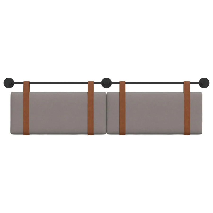 Tête de lit suspendue Taupe PU antique - 5