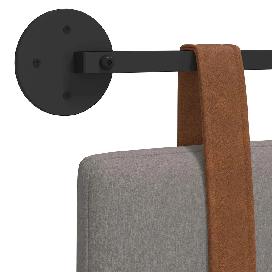 Tête de lit suspendue Taupe PU antique - 9