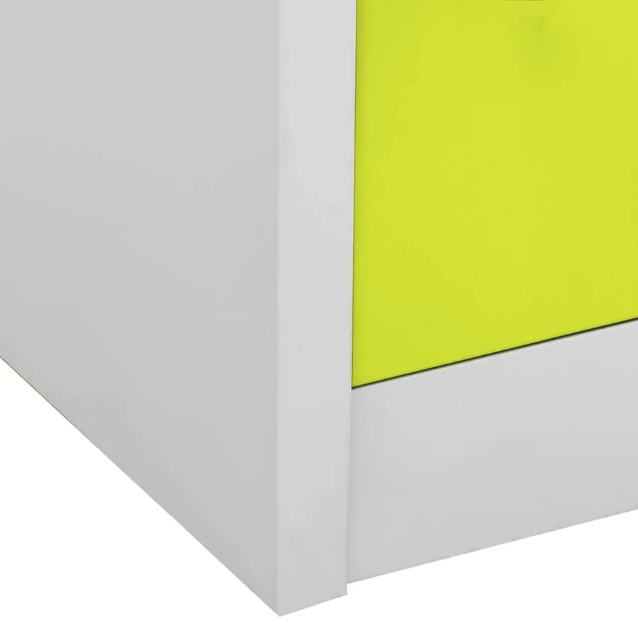 Armoires à casiers 2 pcs Gris clair et vert 90x45x92,5 cm Acier - 7