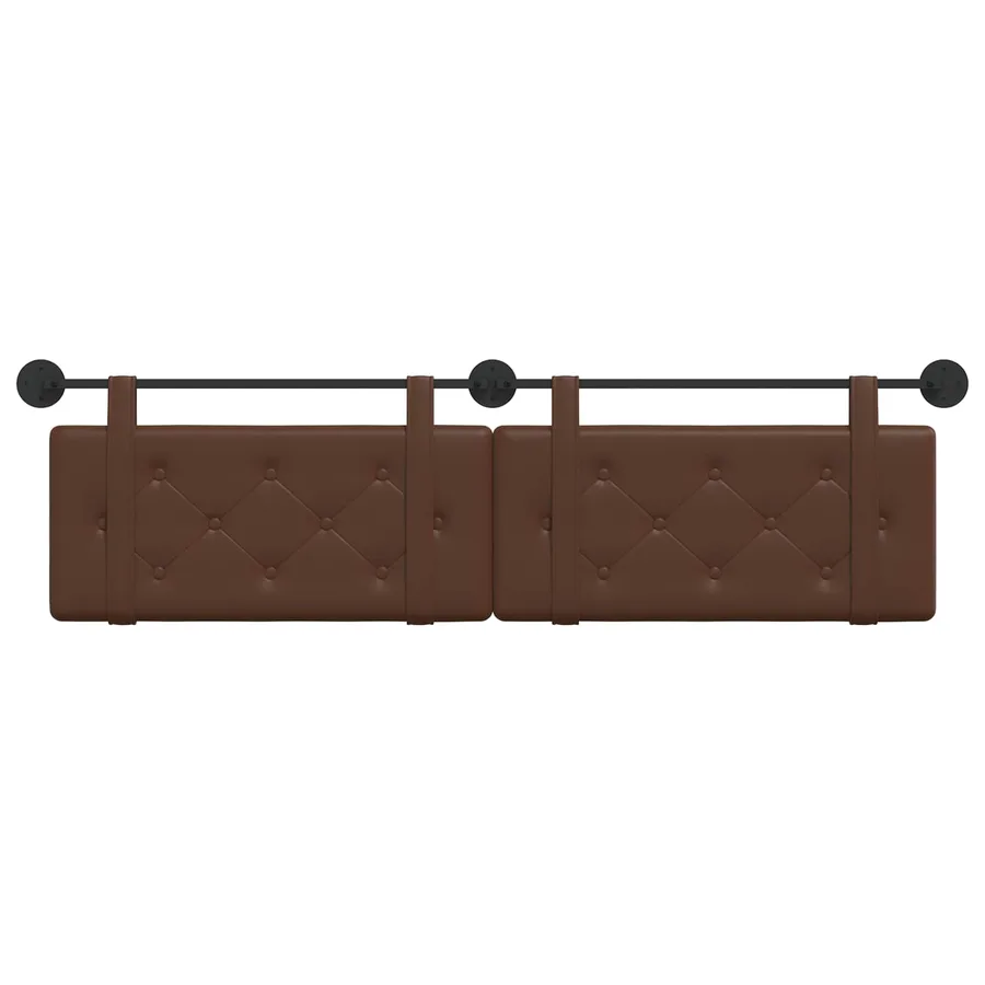 Tête de lit suspendue Marron Simili cuir - 5