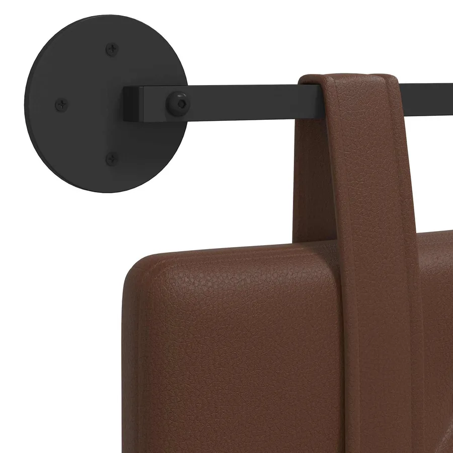 Tête de lit suspendue Marron Simili cuir - 9