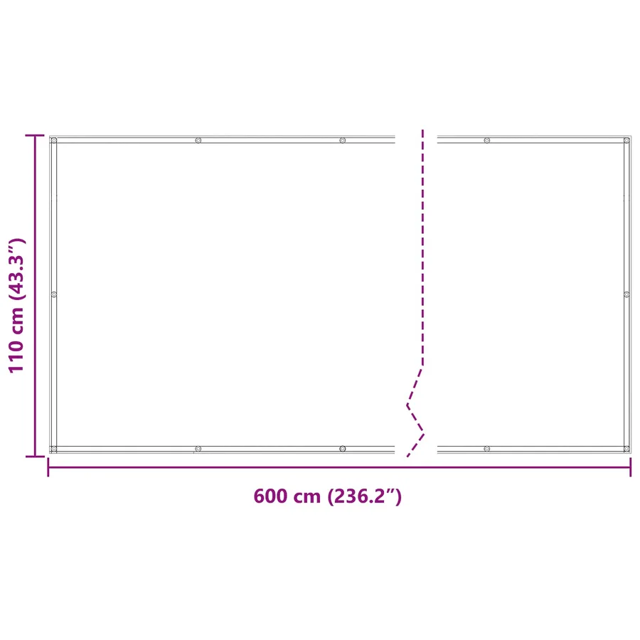 Écran de balcon Blanc 110 x 600 cm Tissu Oxford - 7
