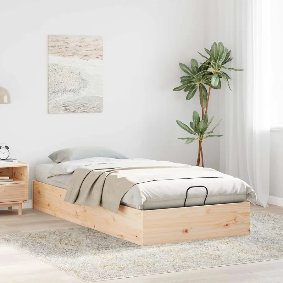 Cadre de lit ottoman avec rangement Naturel 70 x 190 cm - 4