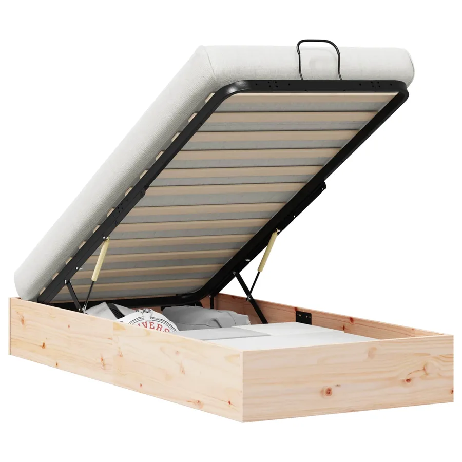 Cadre de lit ottoman avec rangement Naturel 100 x 200 cm - 2