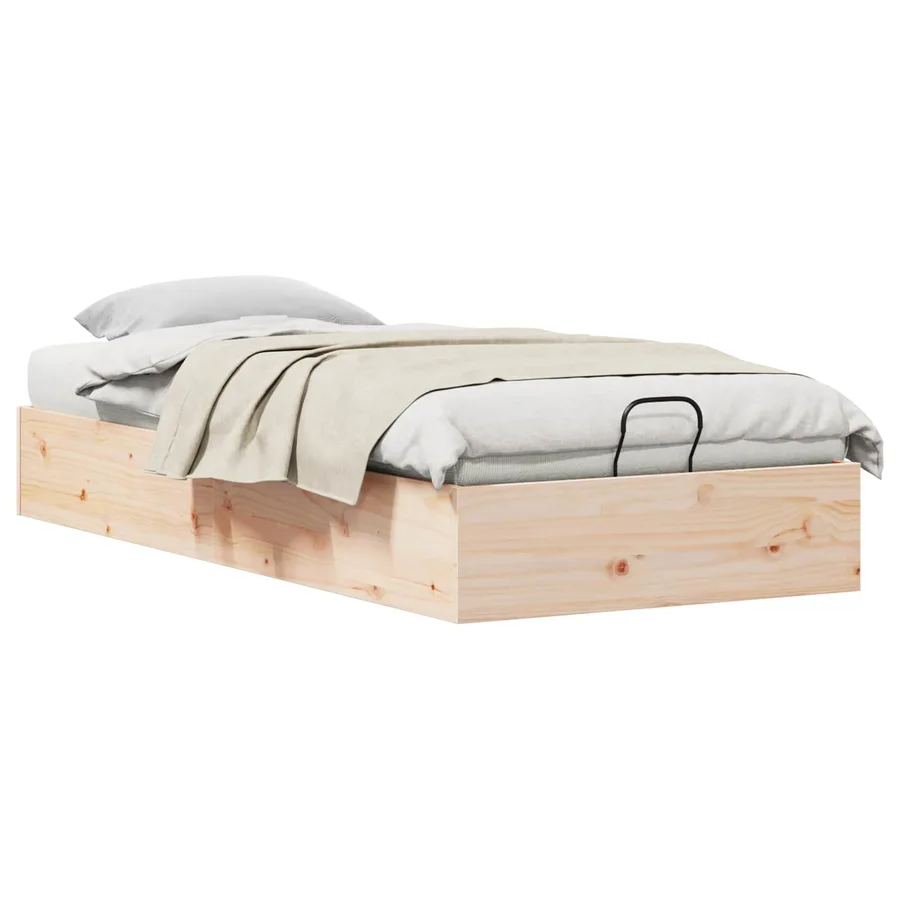 Cadre de lit ottoman avec rangement Naturel 100 x 200 cm - 3