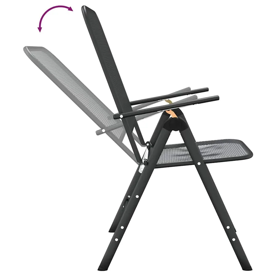 Ensemble à manger de jardin 3 pcs Maille Métal Anthracite - 10