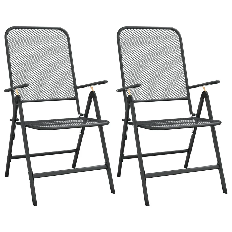 Ensemble à manger de jardin 3 pcs Maille Métal Anthracite - 8