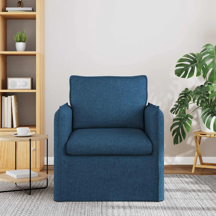 Canapé Bleu 75 x 82 x 85 cm tissu - 3