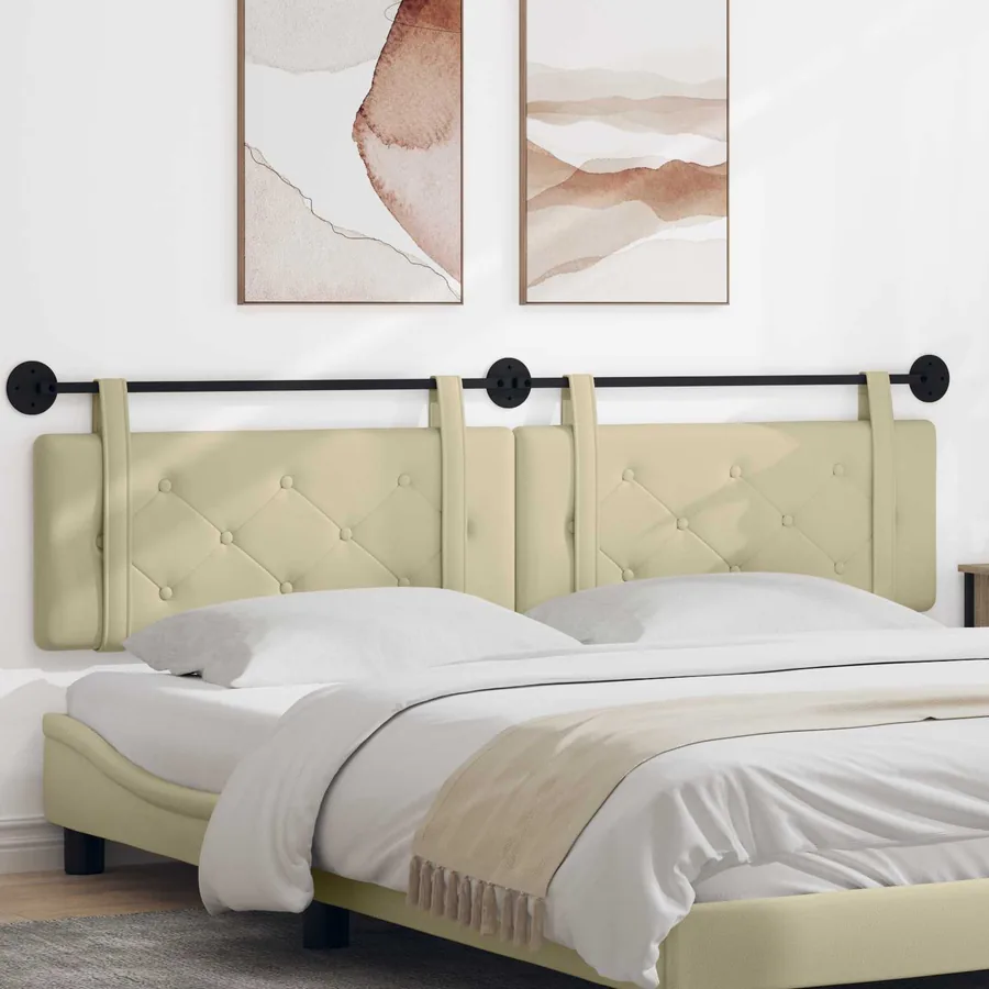 Tête de lit suspendue Crème Simili cuir