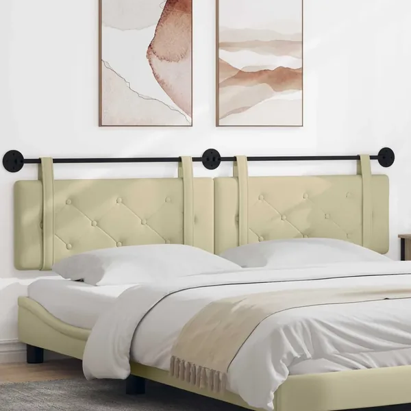 Tête de lit suspendue Crème Simili cuir