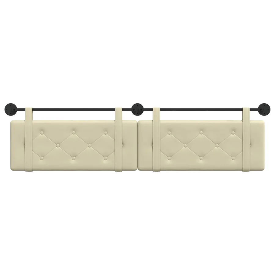 Tête de lit suspendue Crème Simili cuir - 5