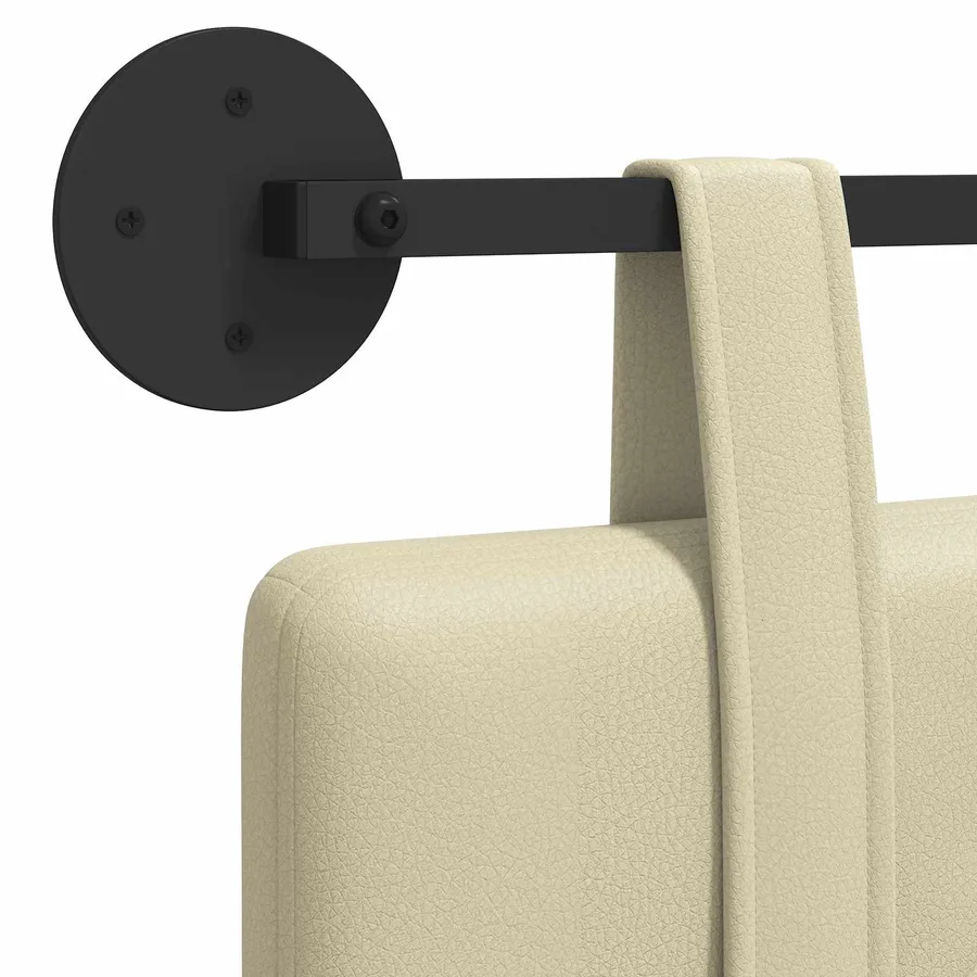 Tête de lit suspendue Crème Simili cuir - 9