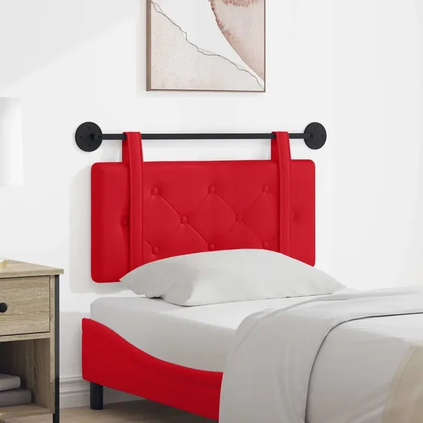 Tête de lit suspendue Rouge Simili cuir
