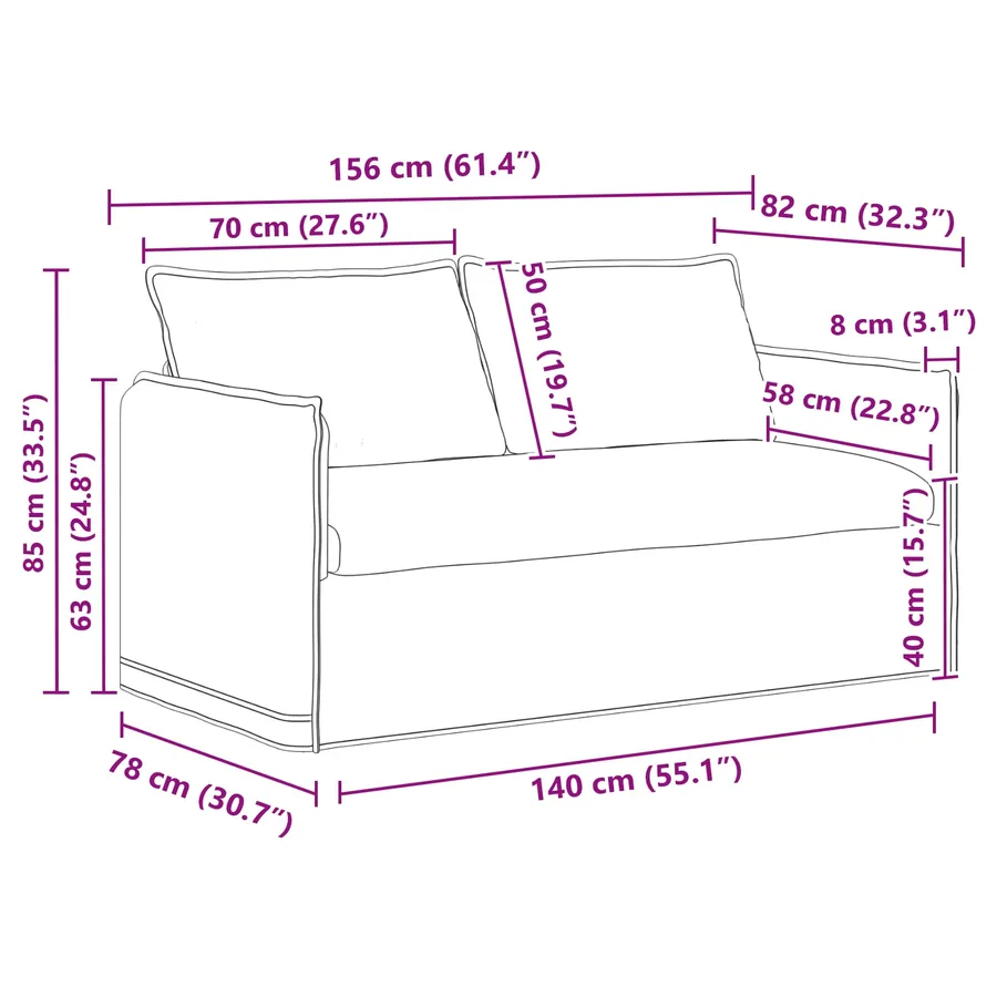 Ensemble de Canapés 2 pcs Bleu 156 x 82 x 85 cm Tissu - 8