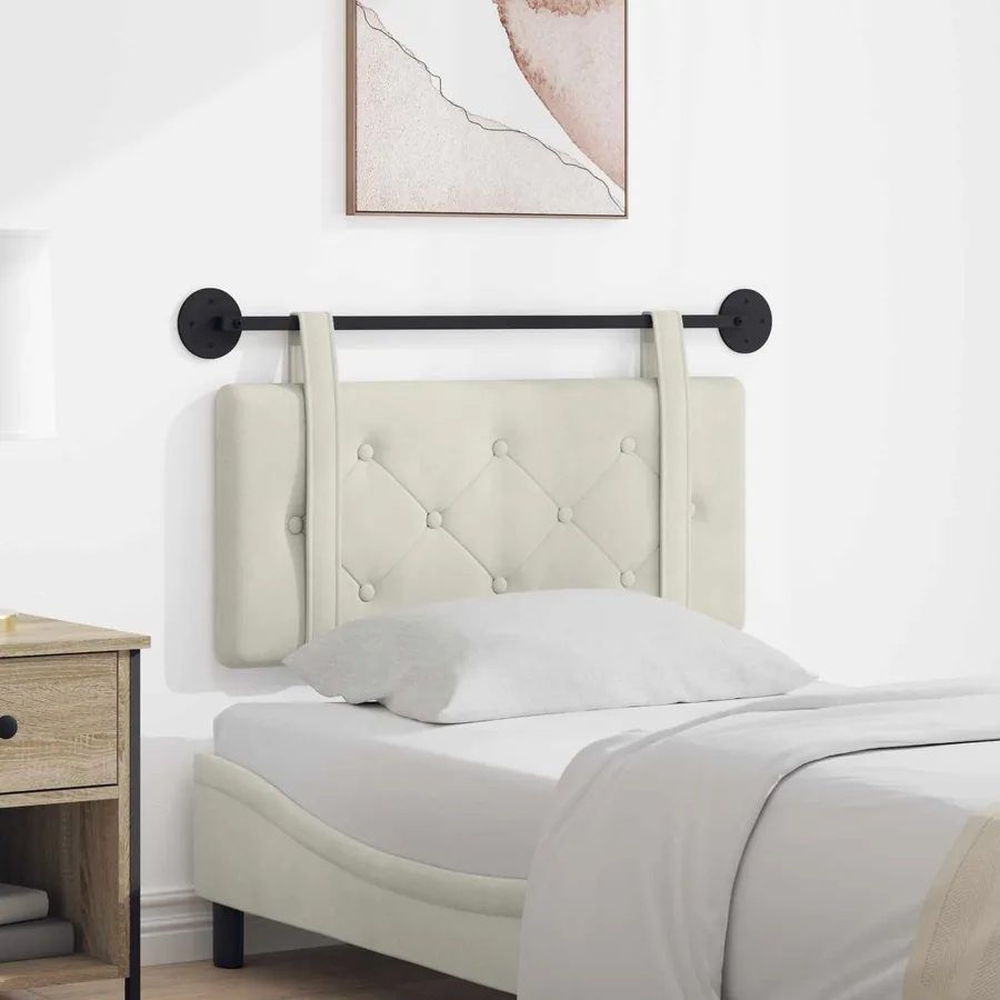 Tête de lit suspendue Crème Velours