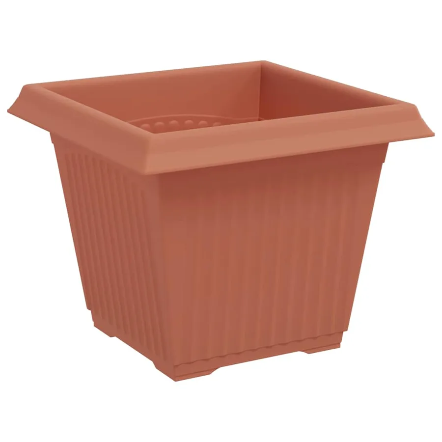 Pot de Fleurs Carré 24 pcs Rouge brique 20 x 20 x 16 cm - 5