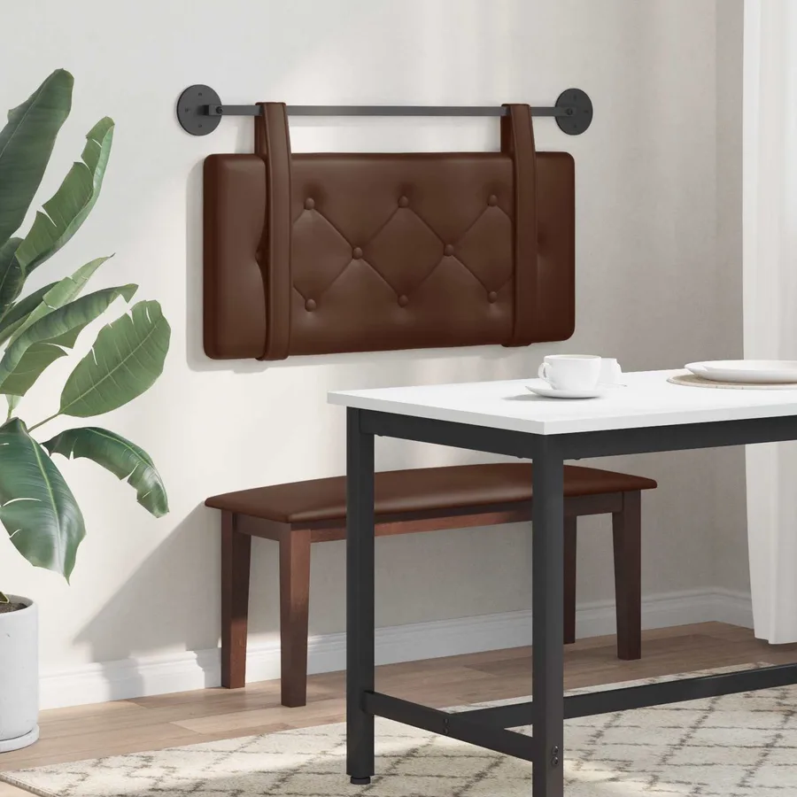 Tête de lit suspendue Marron Simili cuir - 4