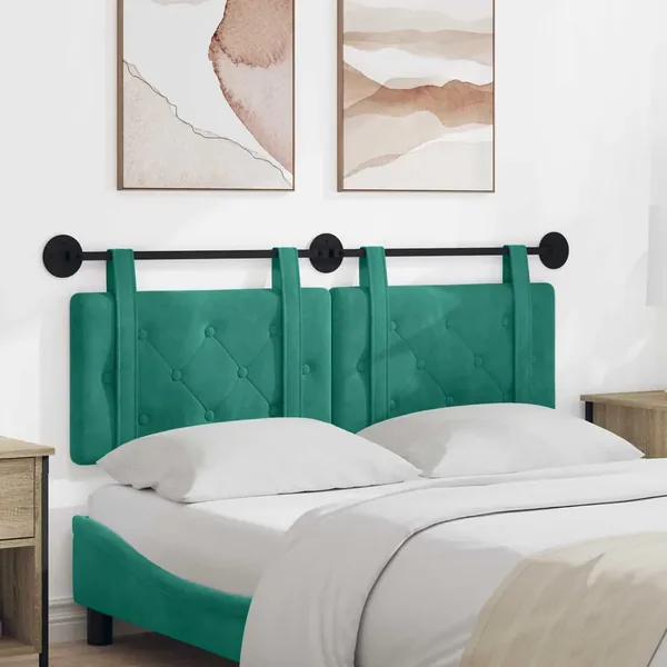 Tête de lit suspendue Turquoise Velours
