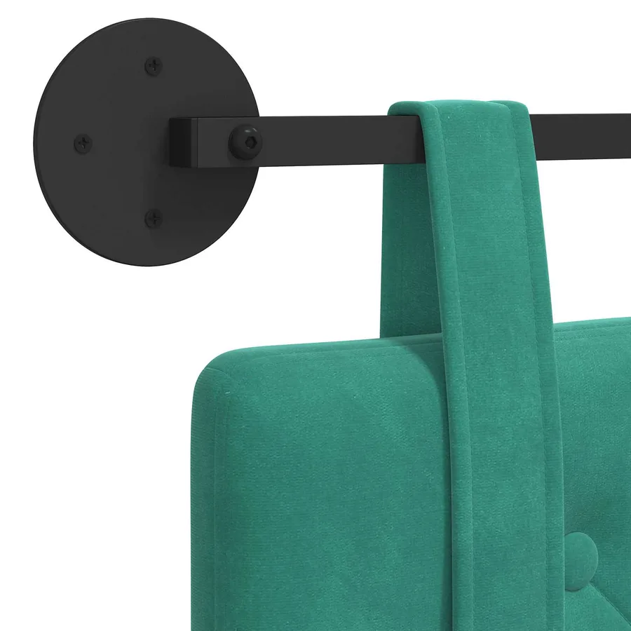 Tête de lit suspendue Turquoise Velours - 9