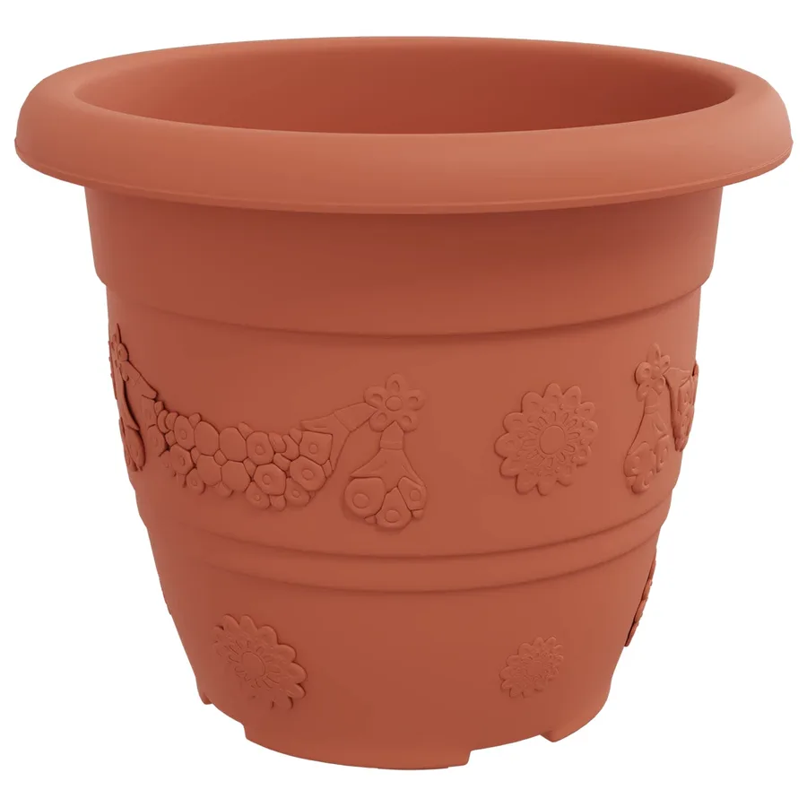 Pots de plantes 6 pcs Rouge brique Ø 30 x 25 cm Plastique - 6