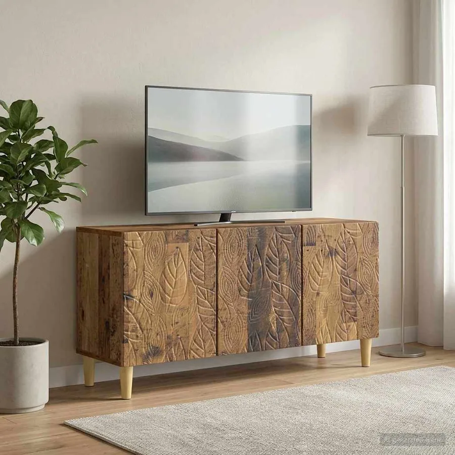 Meuble TV 99 x 34,5 x 50 cm Bois ancien Bois d'ingénierie - 3