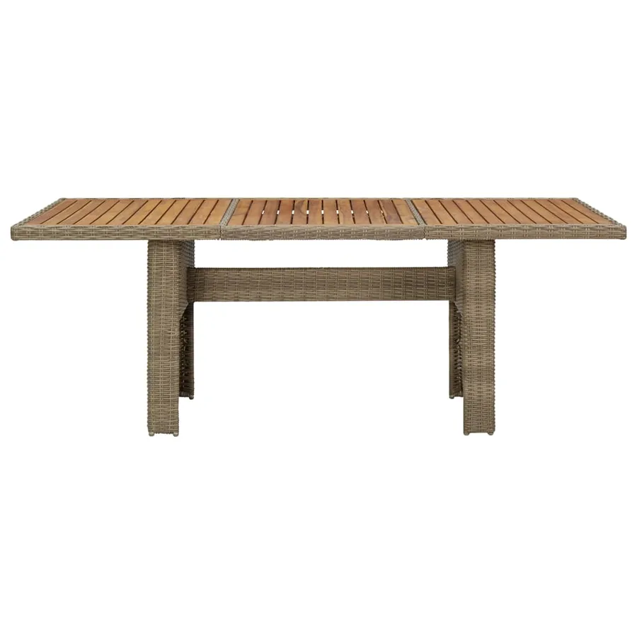 Table à manger de jardin Marron 200x100x74 cm Résine tressée - 2
