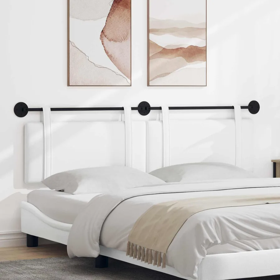 Tête de lit suspendue Blanc Tissu