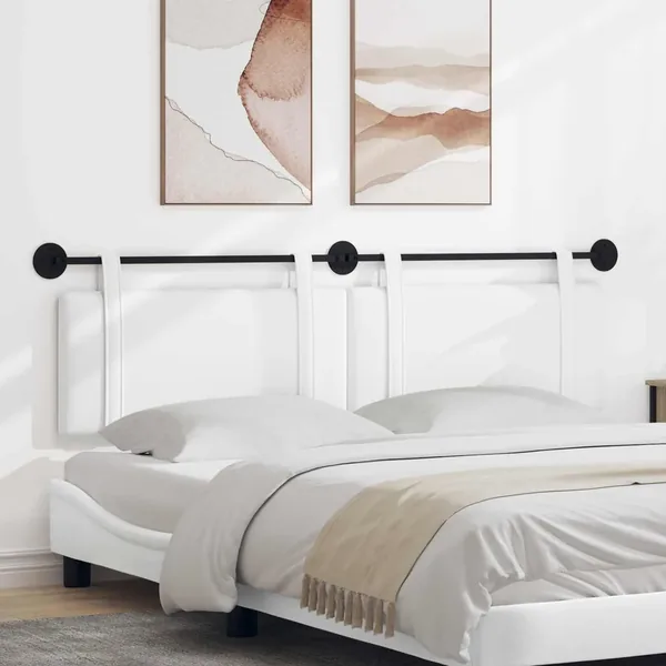 Tête de lit suspendue Blanc Tissu